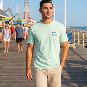 SOUTHERN TIDE ORIGINAL SKIPJACK SS Graphic T-Shirt LIGHT GREEN Men M Cotton